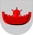 Vanhan Lauritsalan kunnanvaakunan tunnuskuvio on punainen varppivene